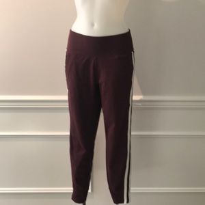 Athletica Maroon W/ White& Black Stripe Sweatpants